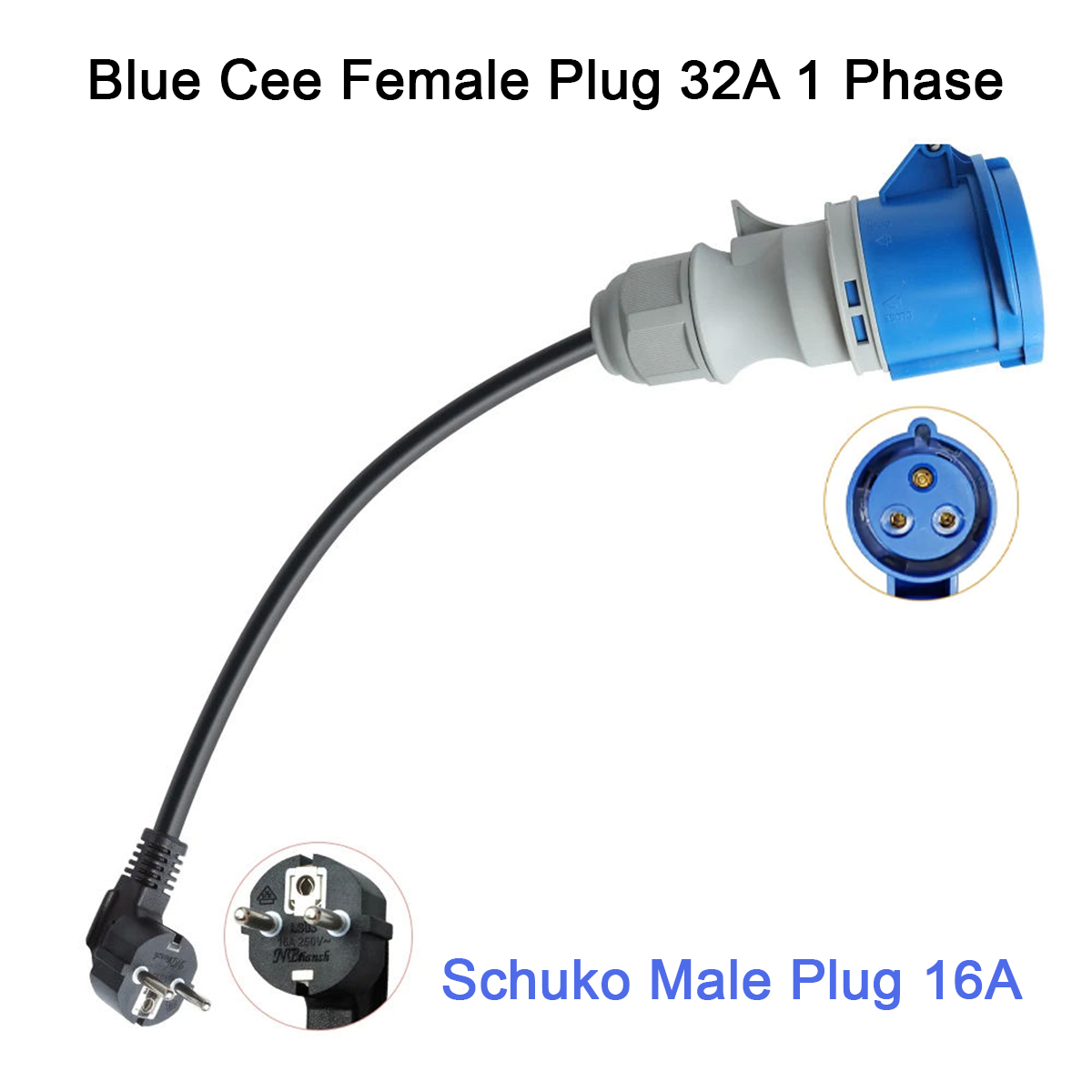 Ev Charger Adapter - Steker Listrik NTO Biru CEE Betina