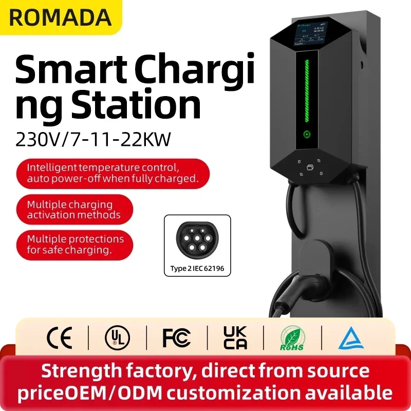 7KW 11KW 22KW ROMADA Pengisi D - Wallbox Ev ulasan dan harga