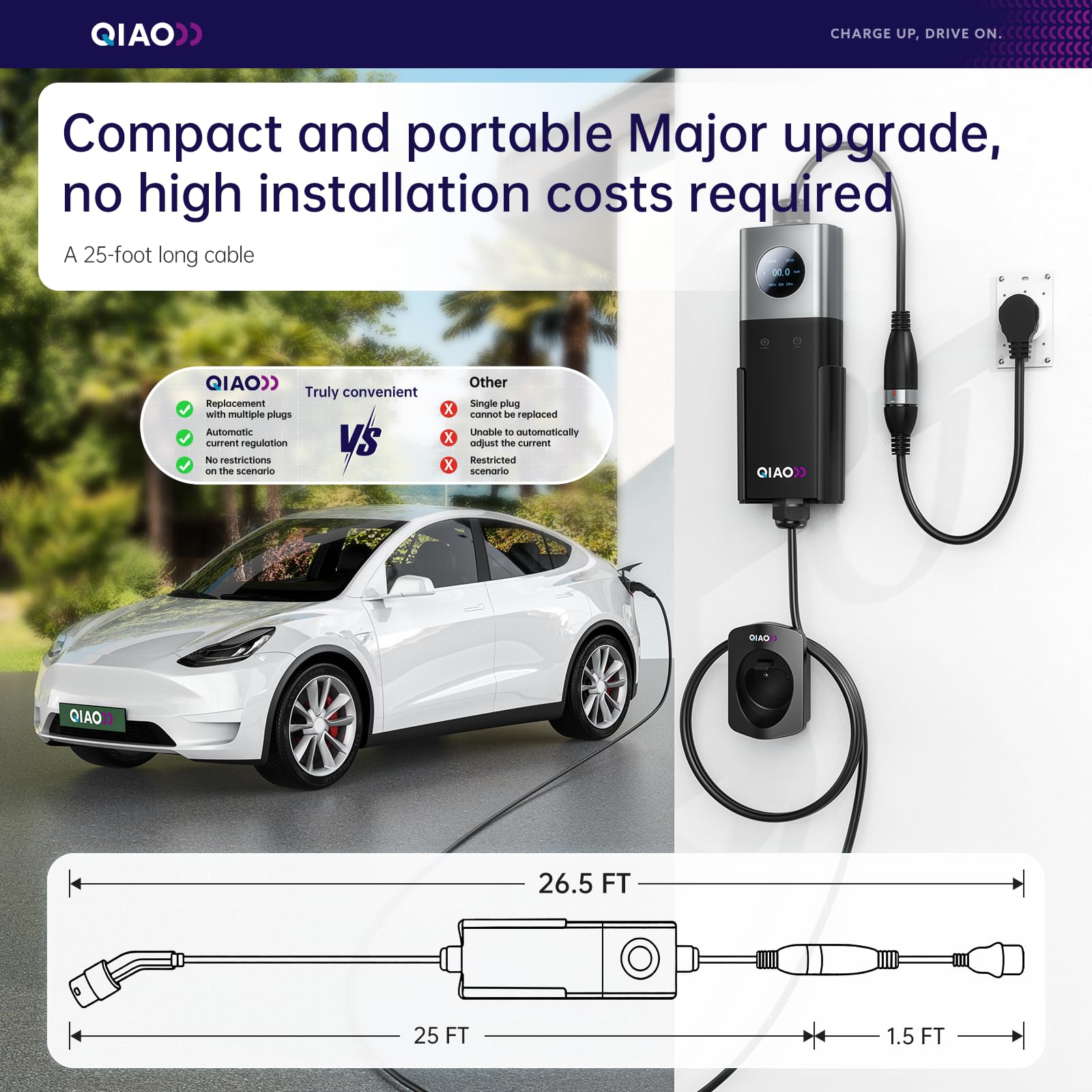 Pengisi Daya EV QIAO Level 2 S - Home Ev Charger ulasan dan harga