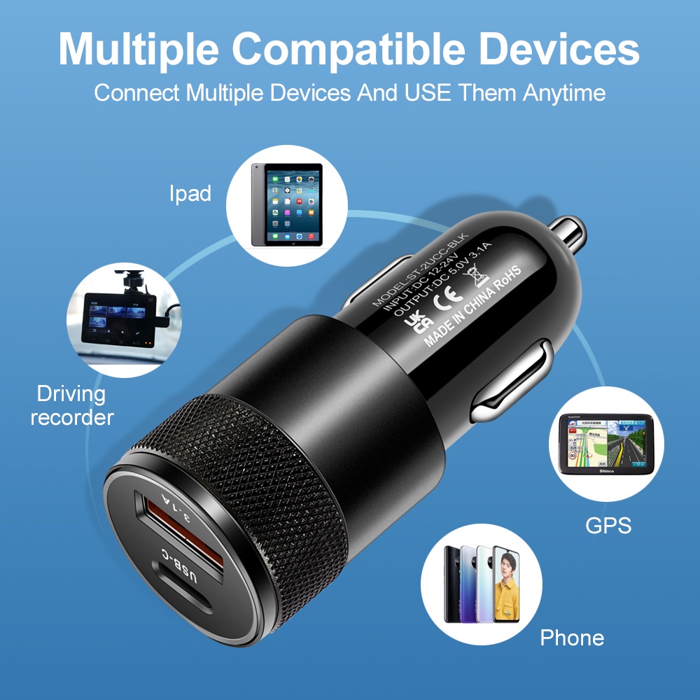 Pengisi Daya Mobil USB 66W Tip - Fast Ev Charger ulasan dan harga